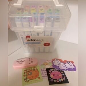 Kingart pastel markers with stickers bundle